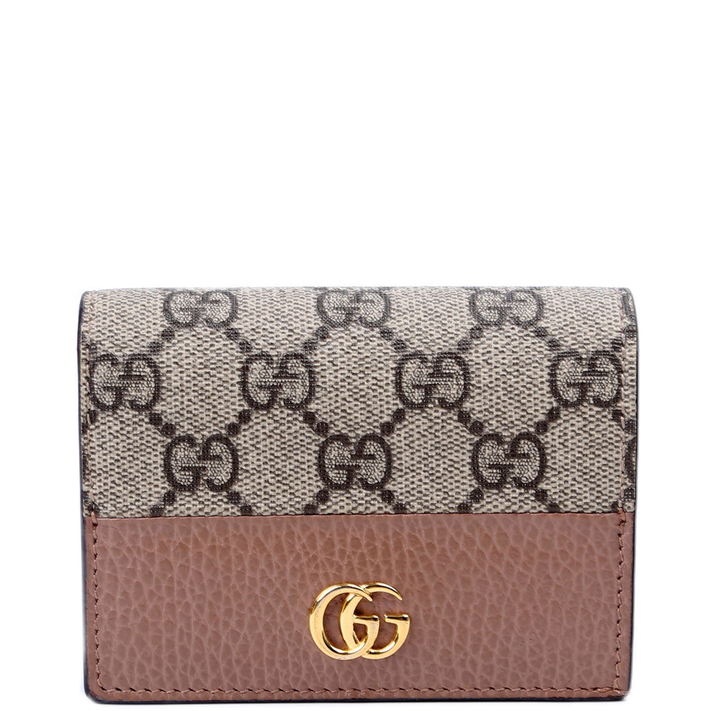 658610 GG Supreme Marmont Card Case Beige