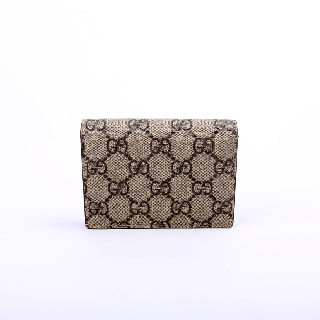 658610 GG Supreme Marmont Card Case Beige