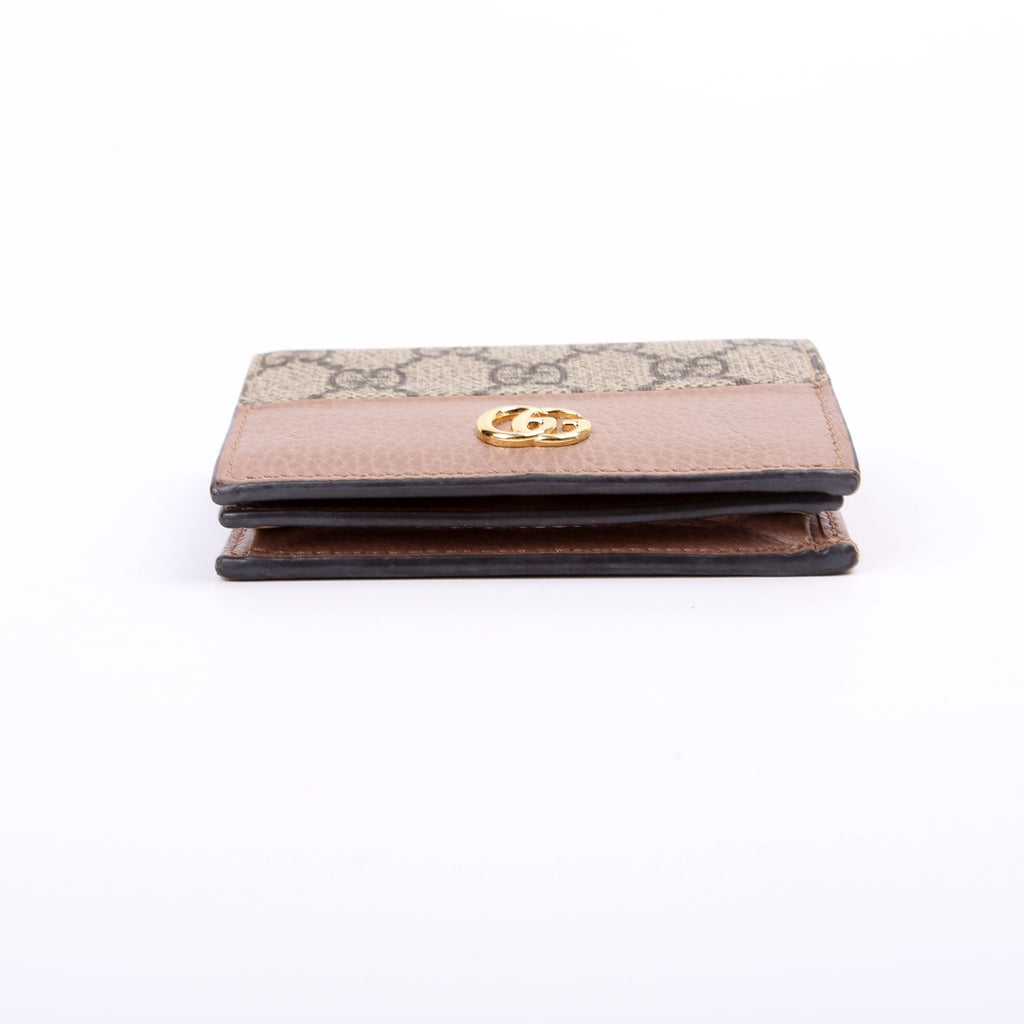 658610 GG Supreme Marmont Card Case Beige