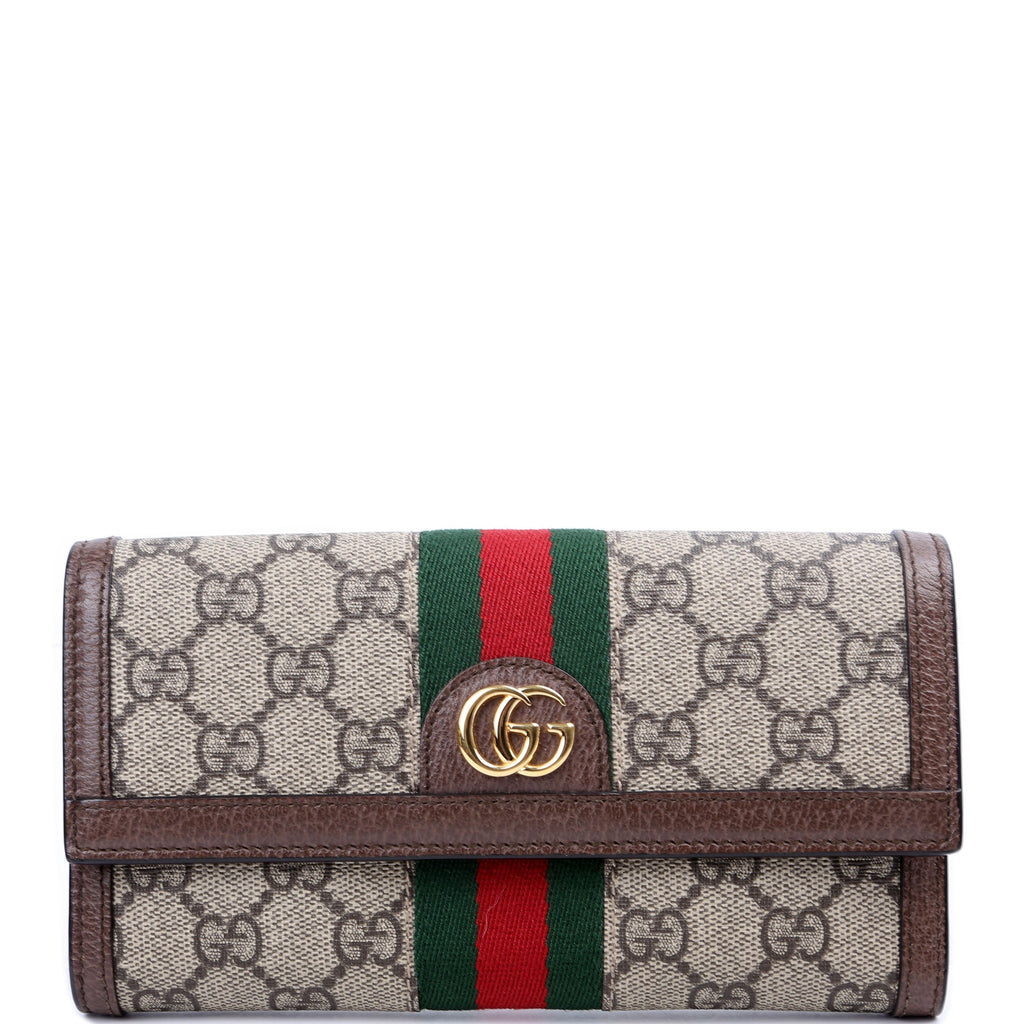 523153 GG Supreme Ophidia Flap Wallet Brown