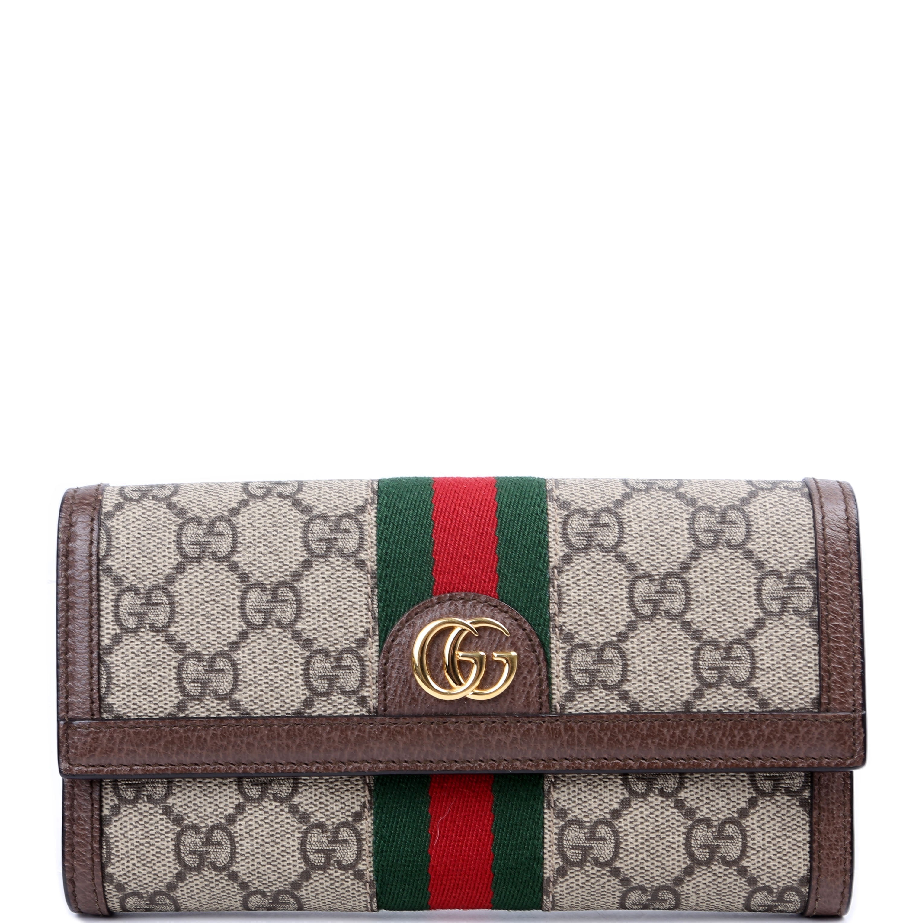 523153 GG Supreme Ophidia Flap Wallet Brown