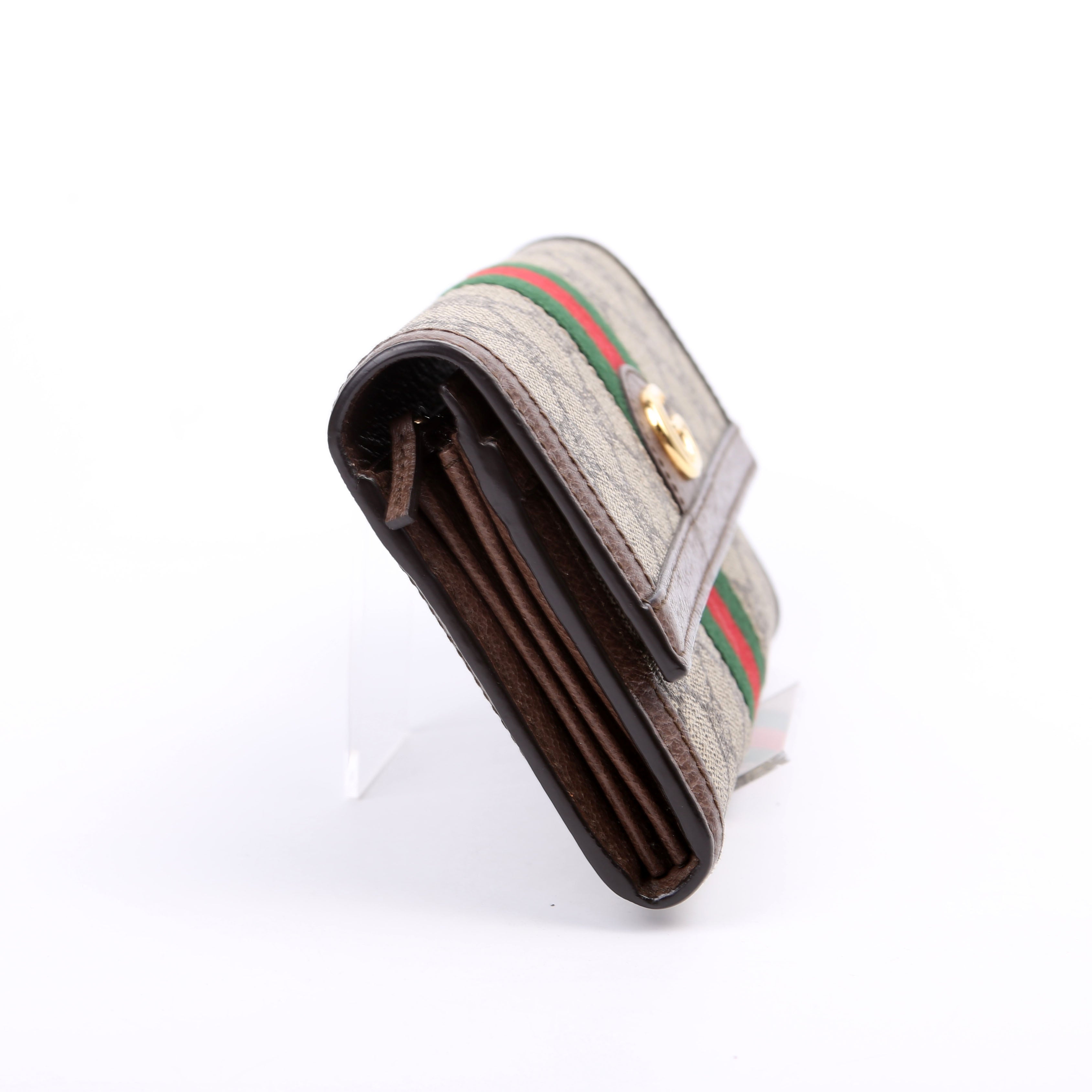 523153 GG Supreme Ophidia Flap Wallet Brown