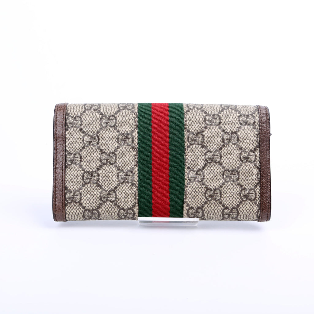 523153 GG Supreme Ophidia Flap Wallet Brown