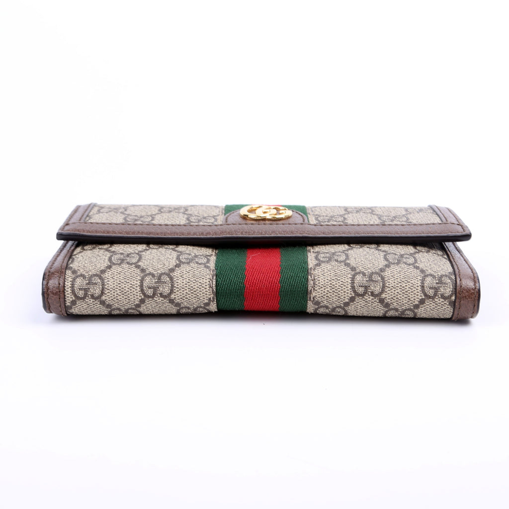 523153 GG Supreme Ophidia Flap Wallet Brown