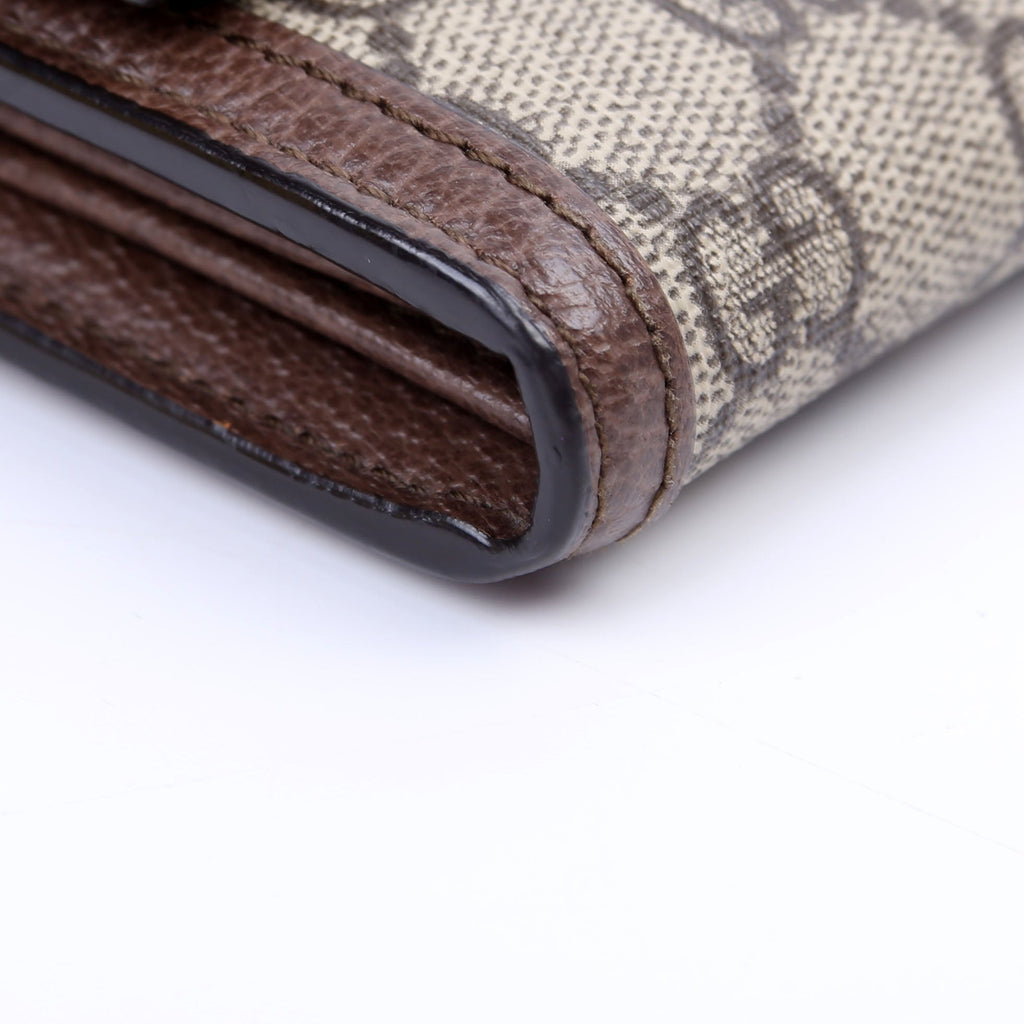 523153 GG Supreme Ophidia Flap Wallet Brown
