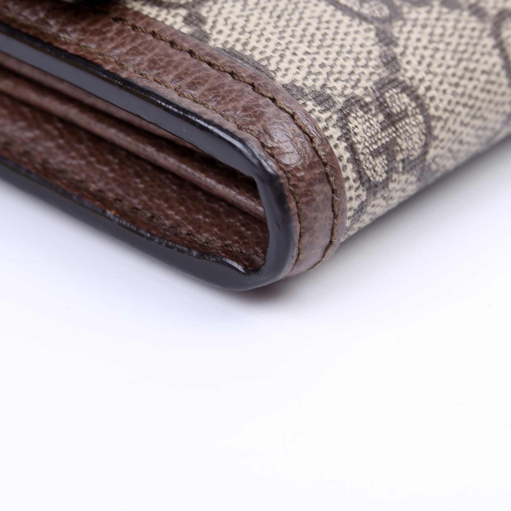 523153 GG Supreme Ophidia Flap Wallet Brown