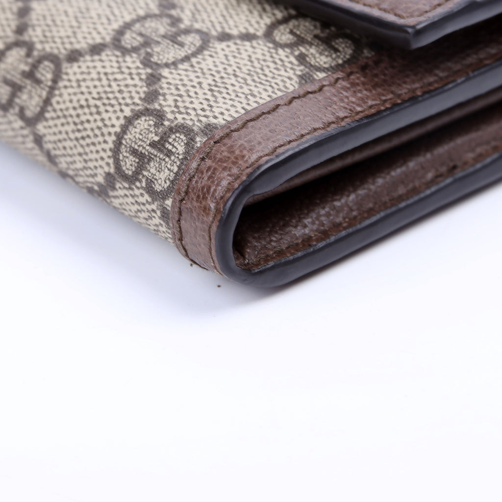 523153 GG Supreme Ophidia Flap Wallet Brown