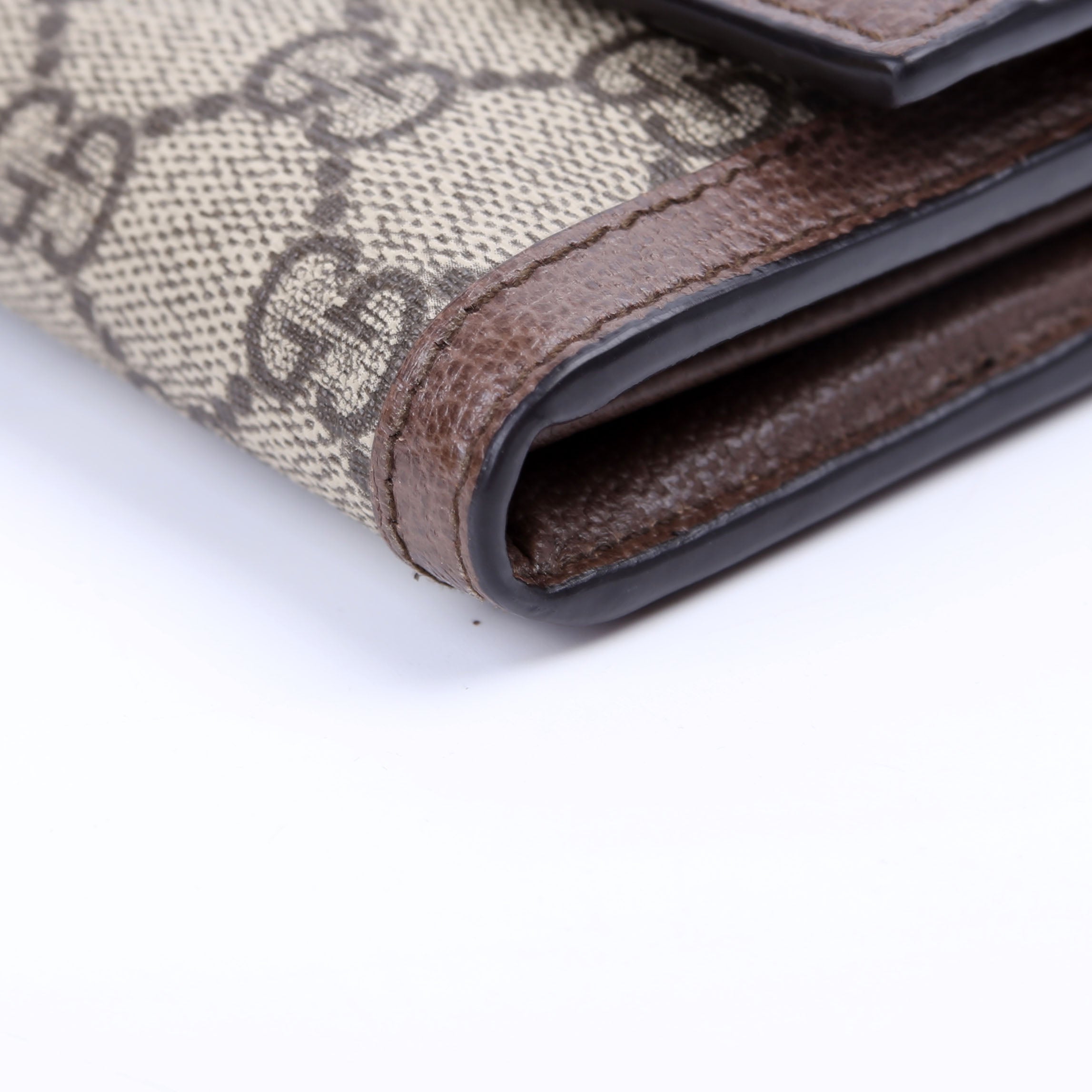 523153 GG Supreme Ophidia Flap Wallet Brown