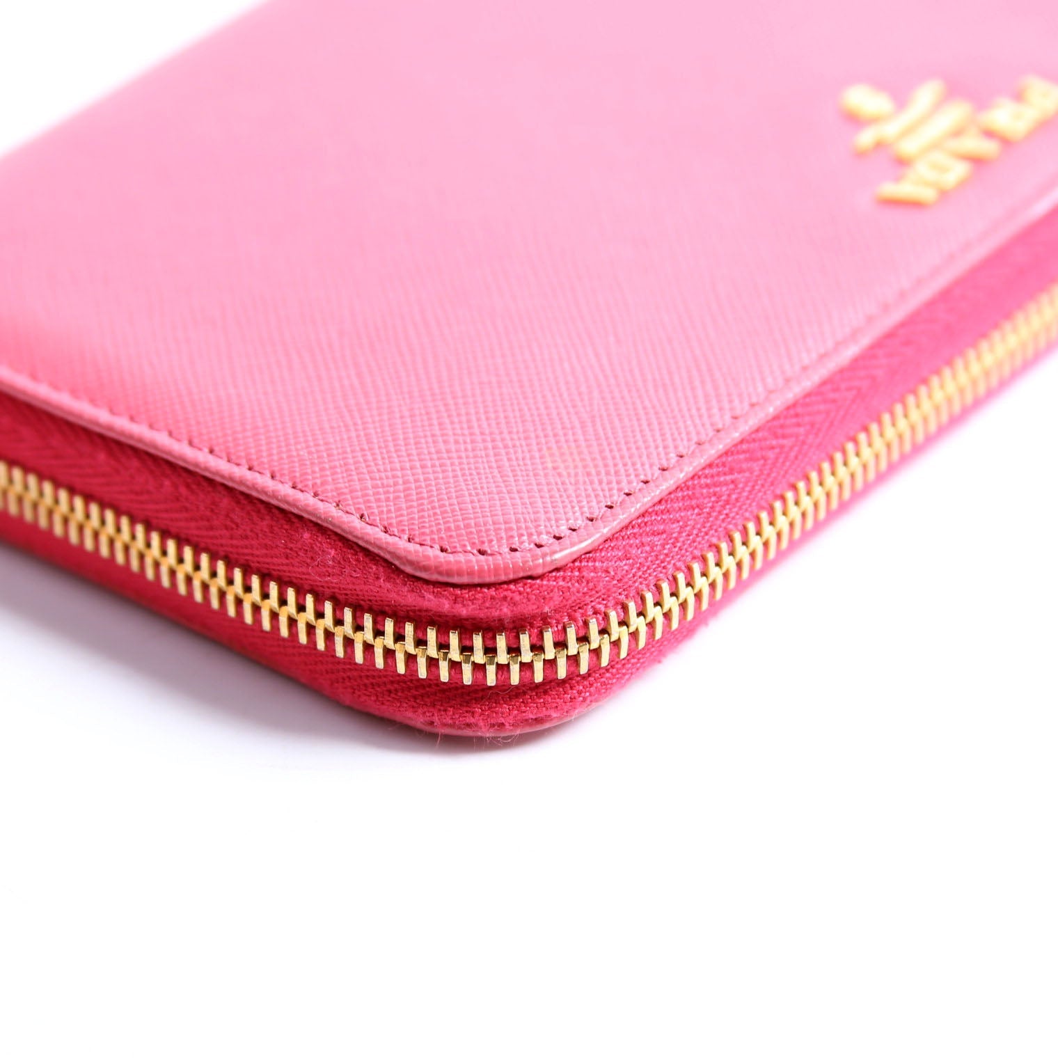 Prada Saffiano Za Wallet Pink