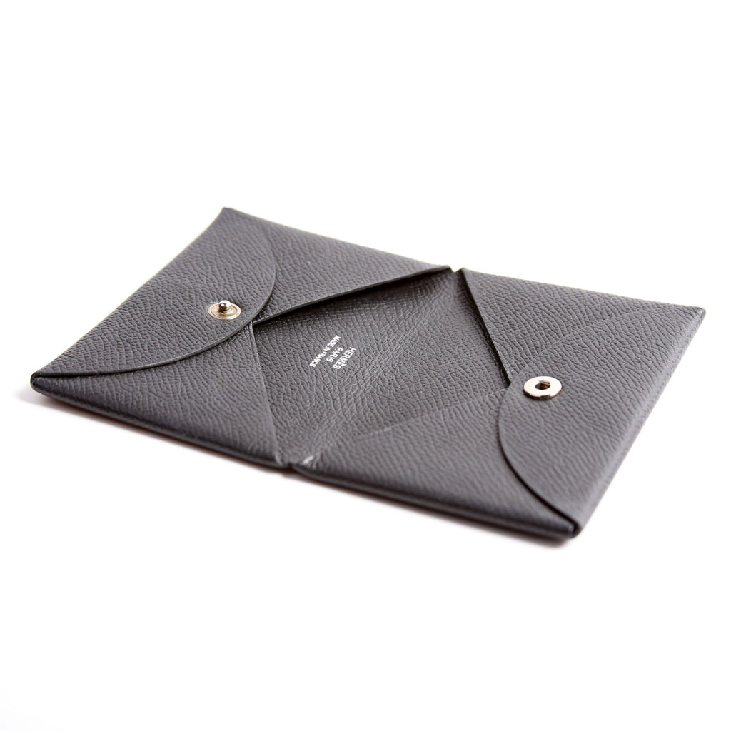 Hermes Calvi Card Case Black
