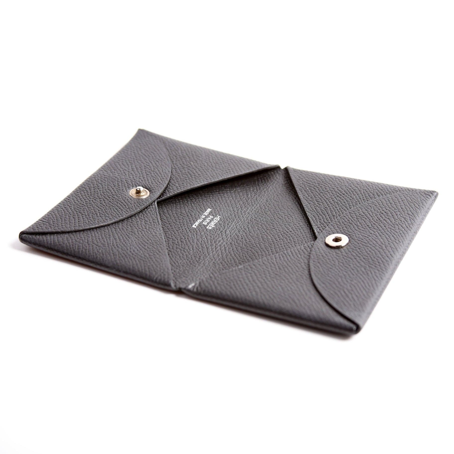 Hermes Calvi Card Case Black