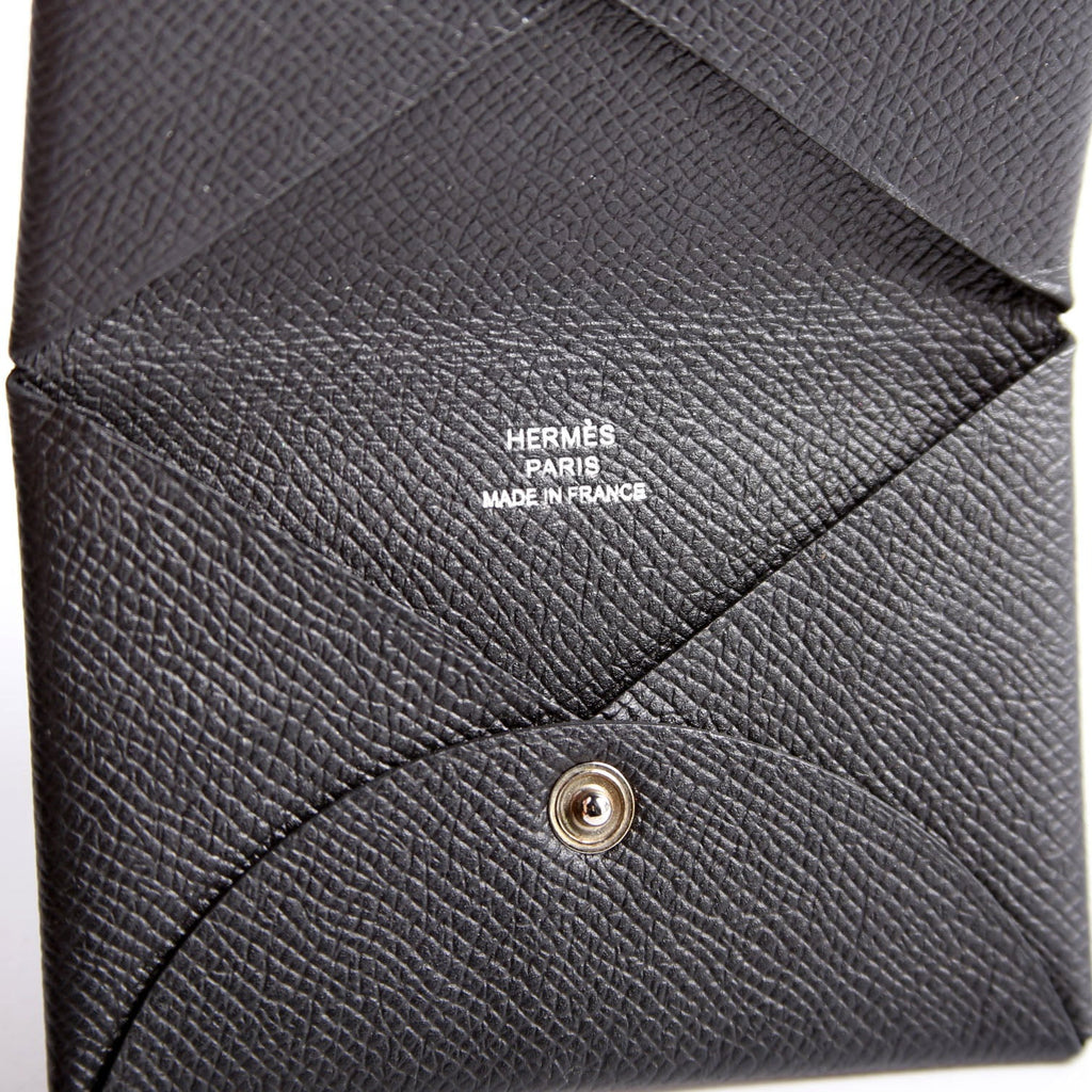 Hermes Calvi Card Case Black