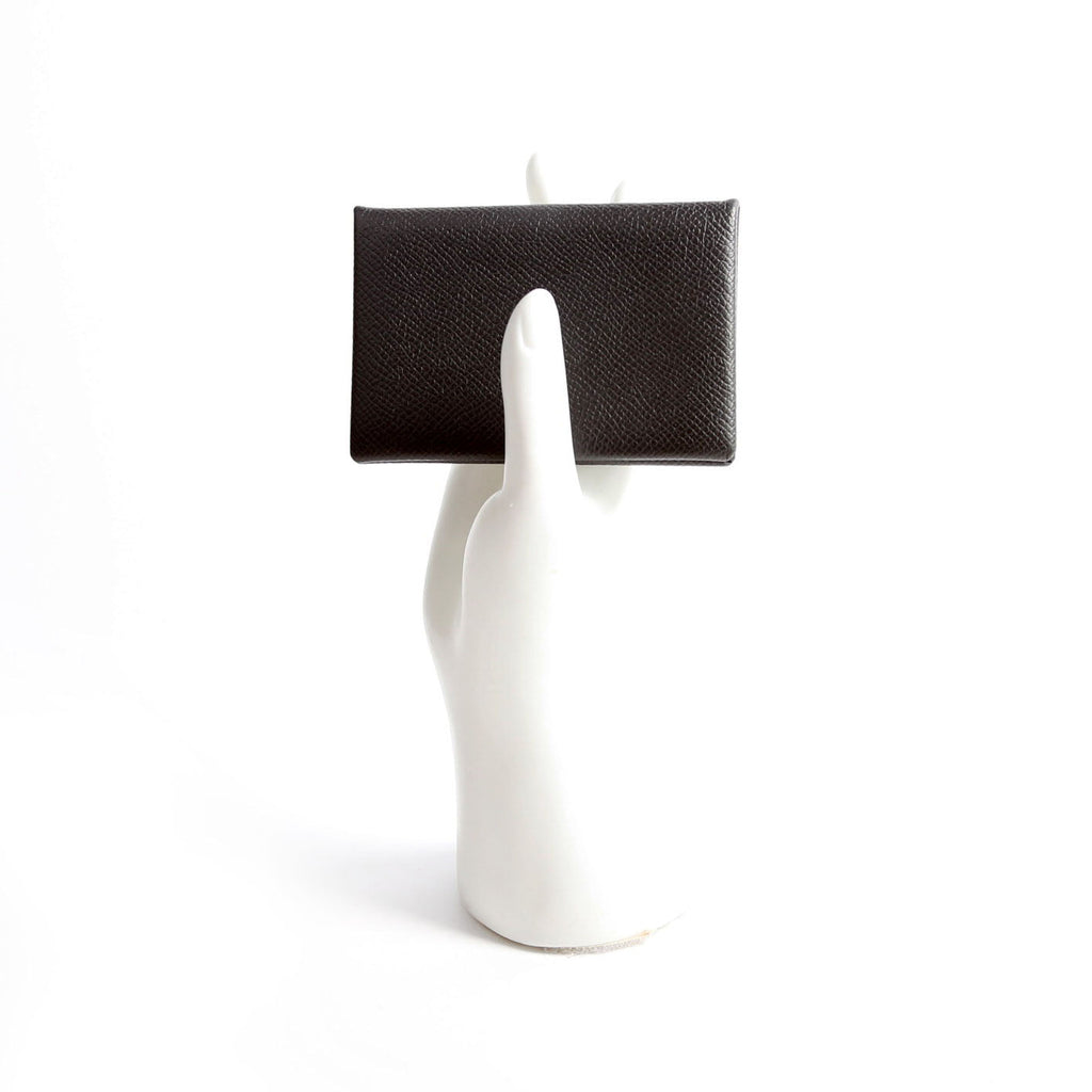 Hermes Calvi Card Case Black