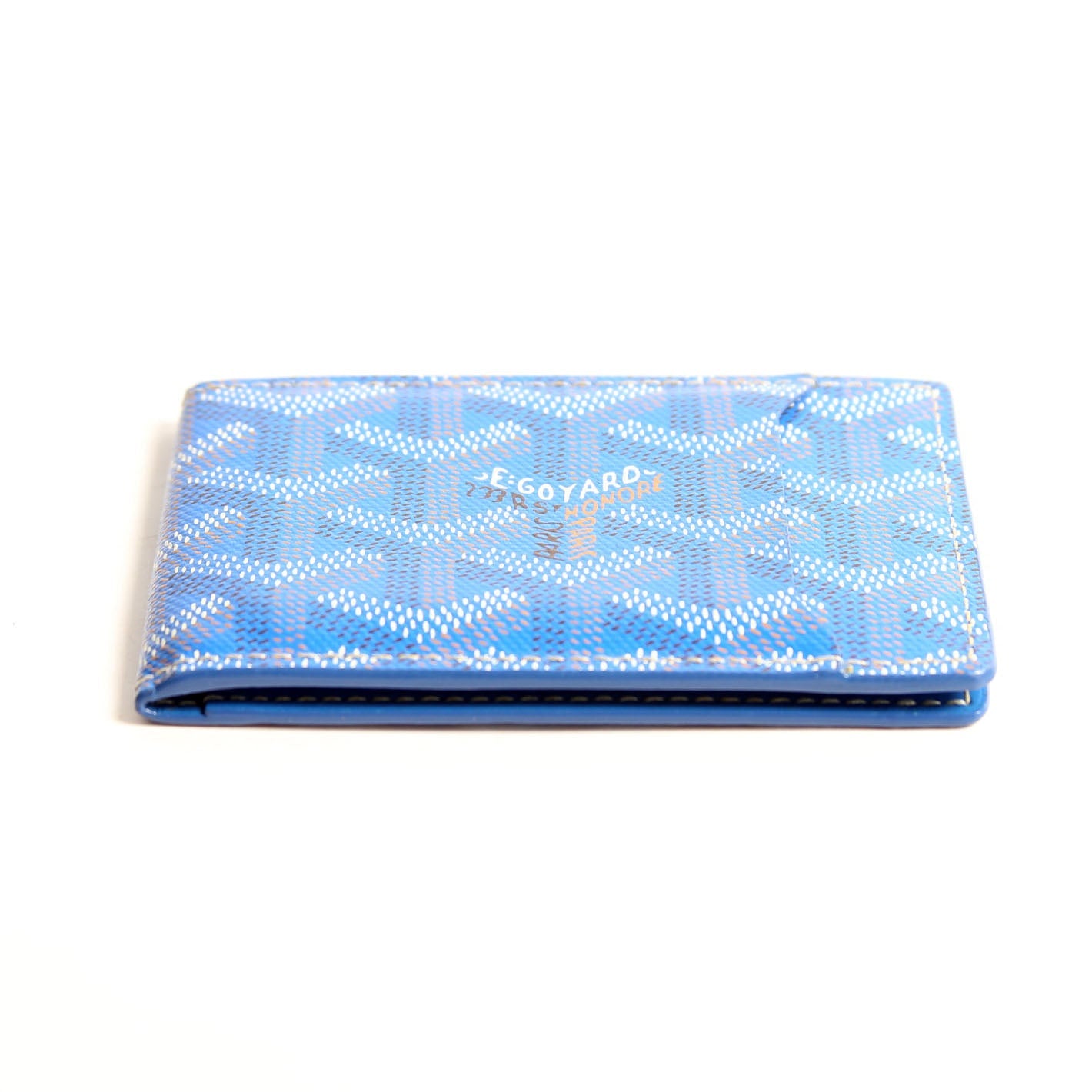 Goyardine Multi Slot Bi-Fold Wallet Blue