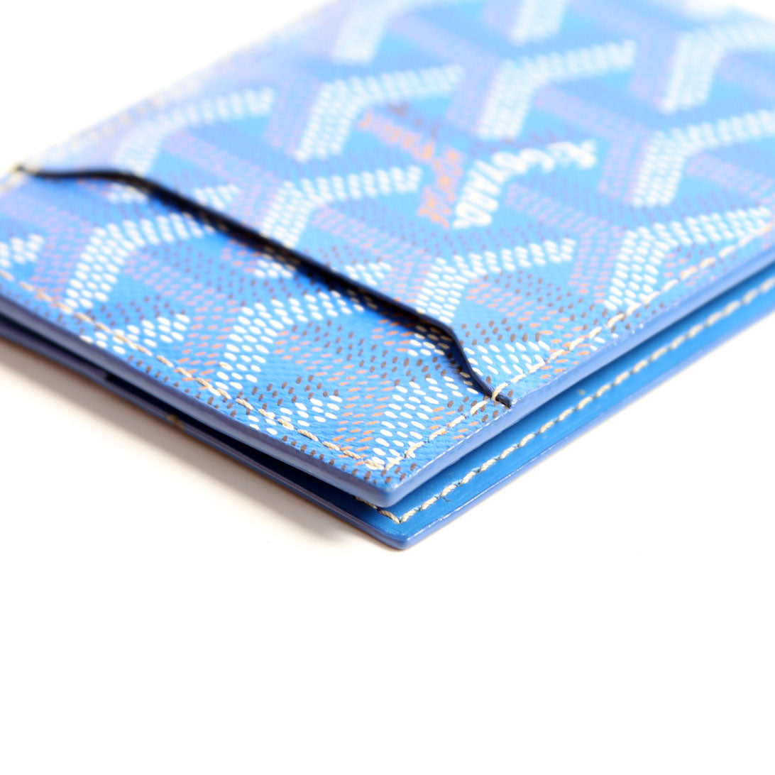 Goyardine Multi Slot Bi-Fold Wallet Blue