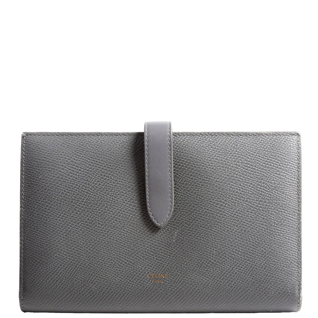 Strap Wallet Grain Calfskin Large Gray