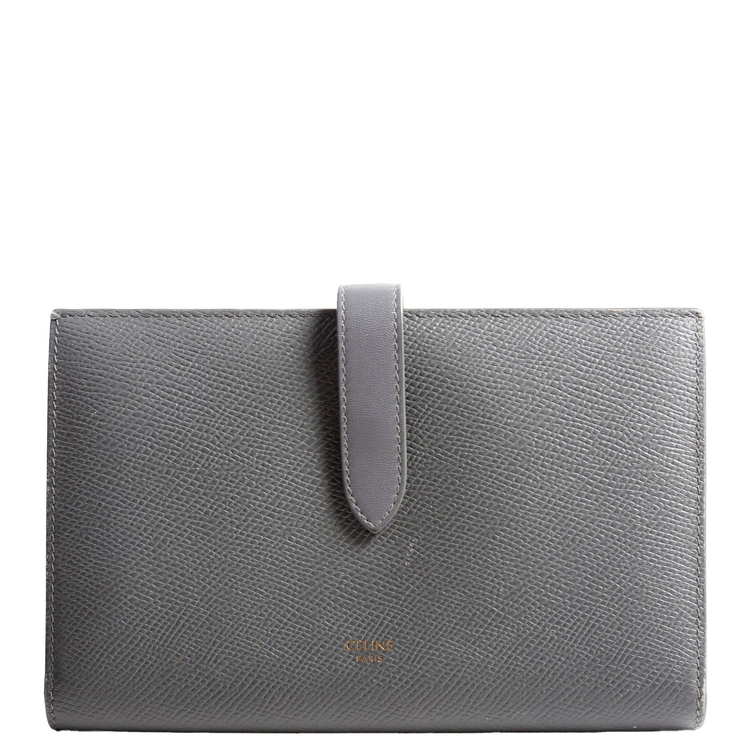 Strap Wallet Grain Calfskin Large Gray