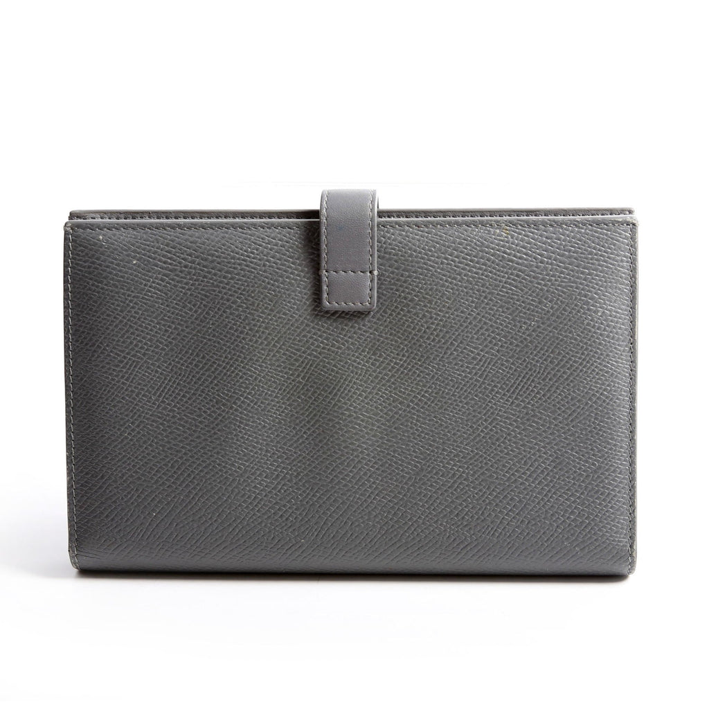 Strap Wallet Grain Calfskin Large Gray