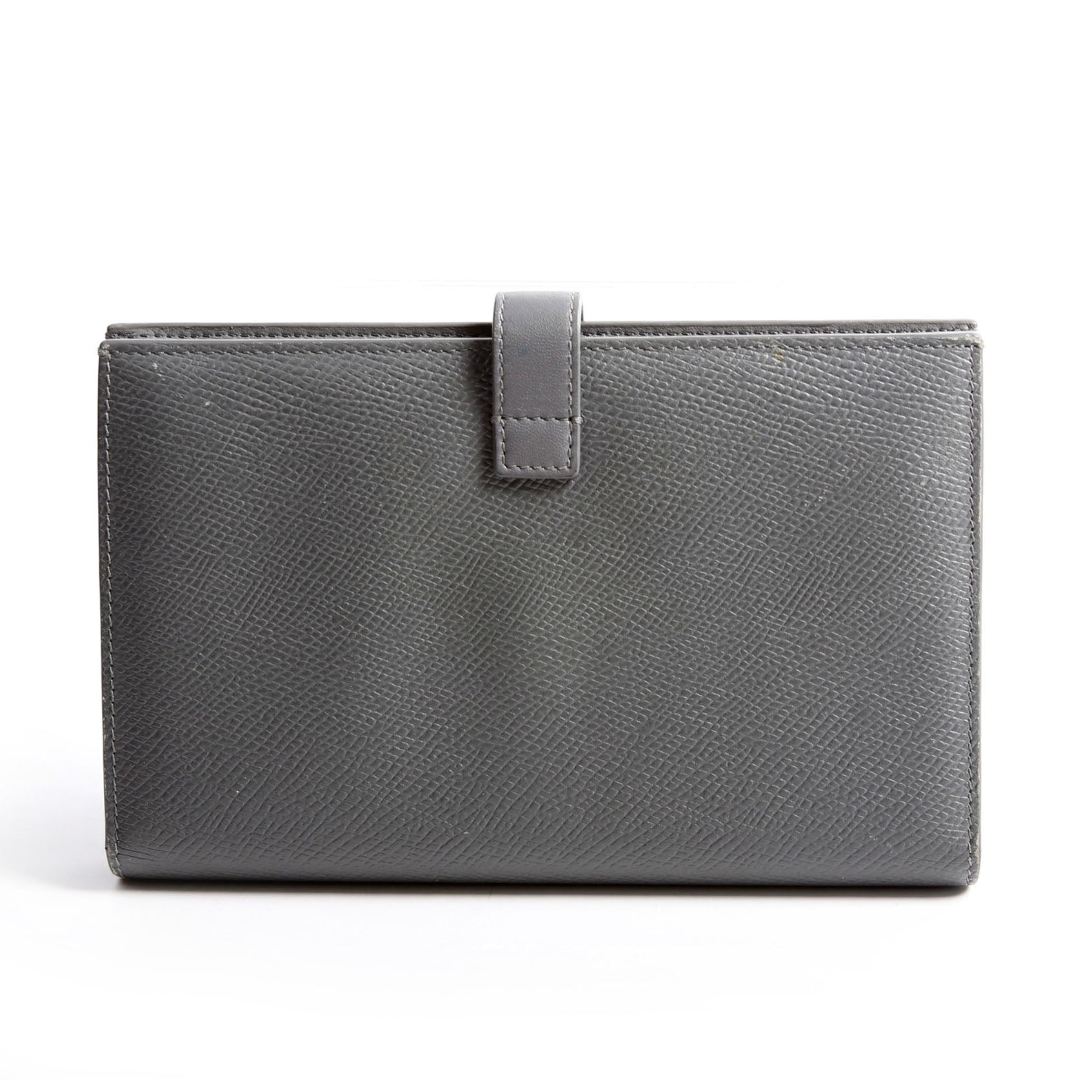 Strap Wallet Grain Calfskin Large Gray