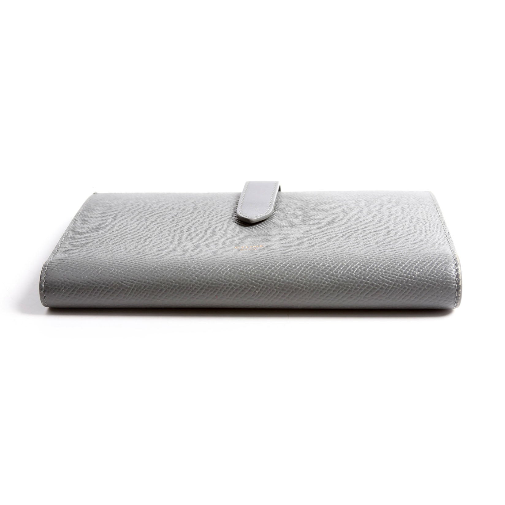 Strap Wallet Grain Calfskin Large Gray