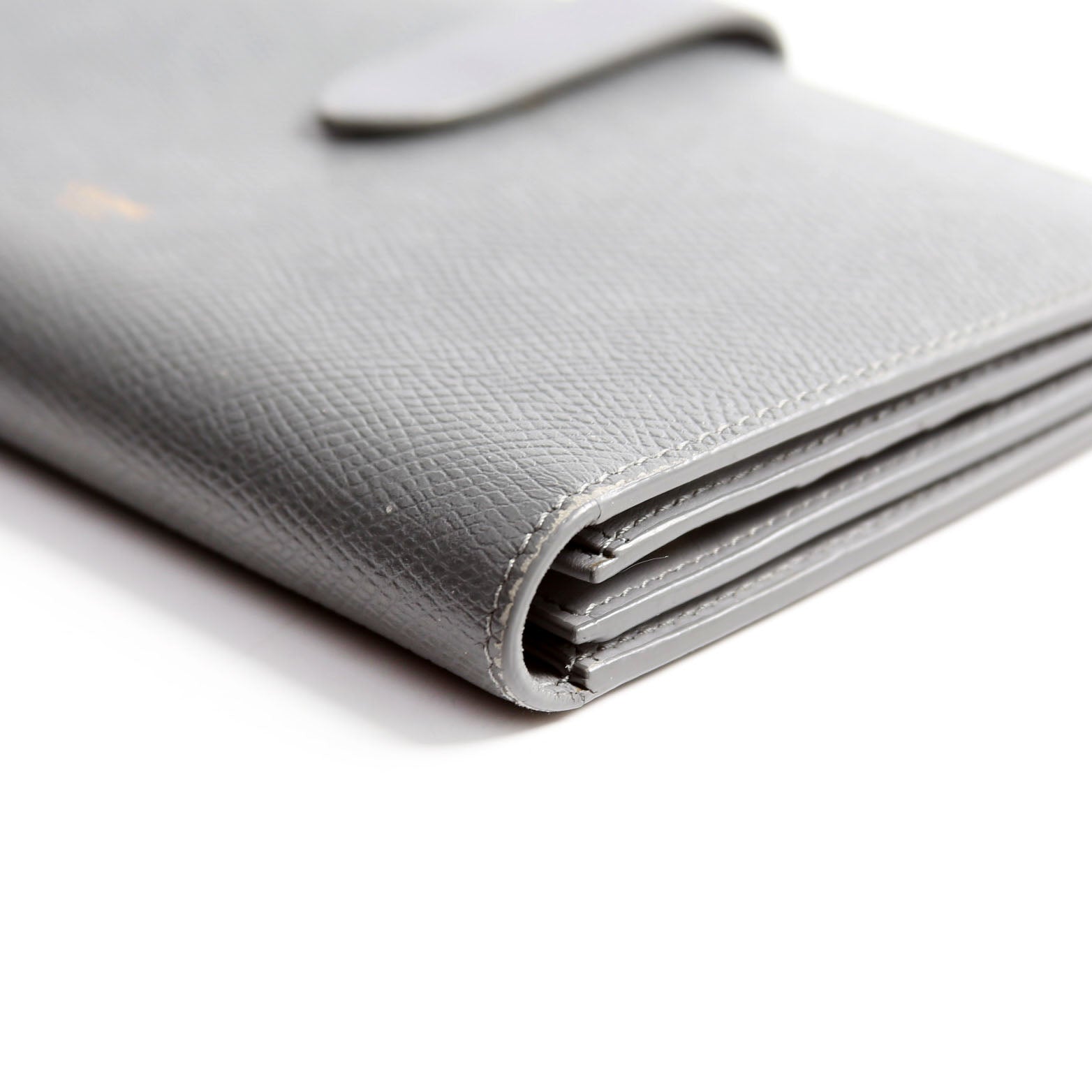 Strap Wallet Grain Calfskin Large Gray
