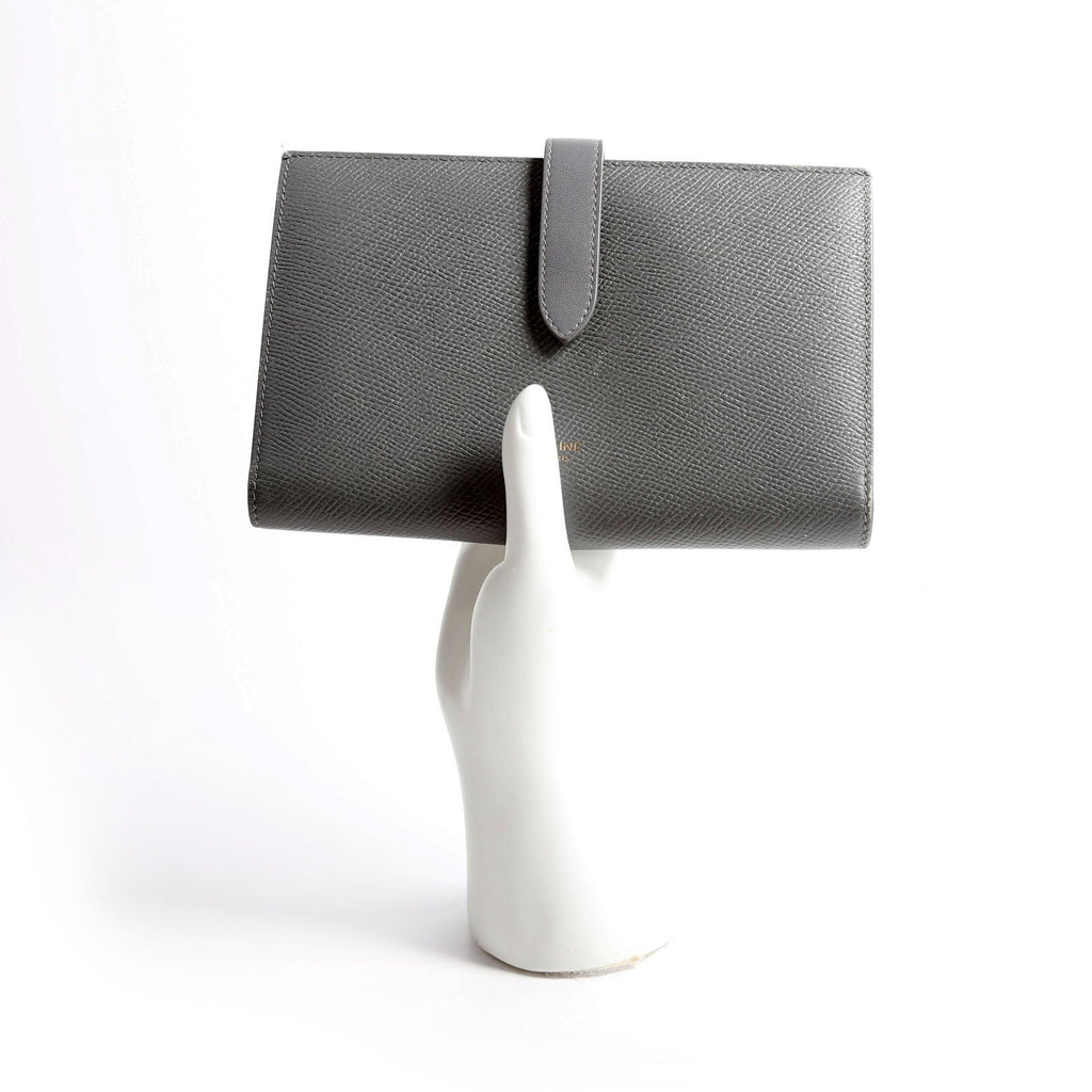 Strap Wallet Grain Calfskin Large Gray