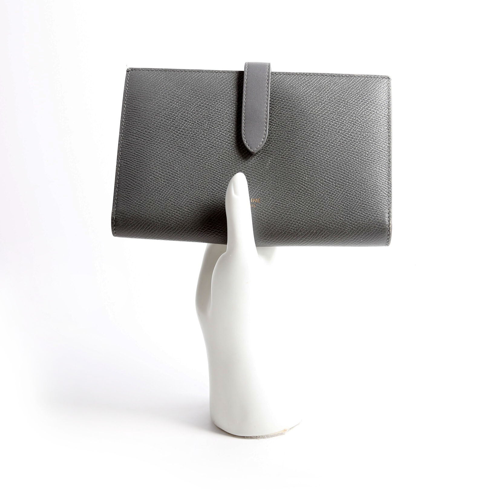 Strap Wallet Grain Calfskin Large Gray