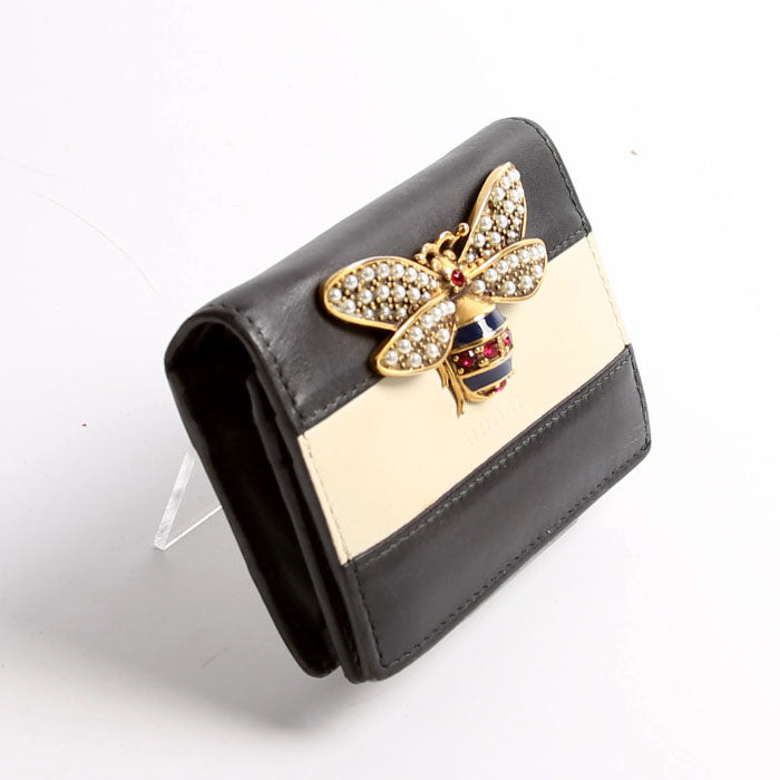 76072 Queen Margaret Card Case Black/Beige