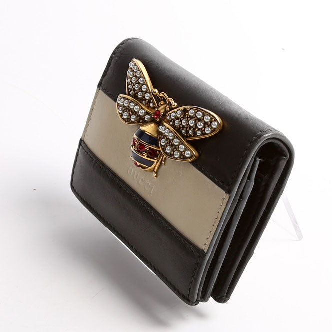76072 Queen Margaret Card Case Black/Beige