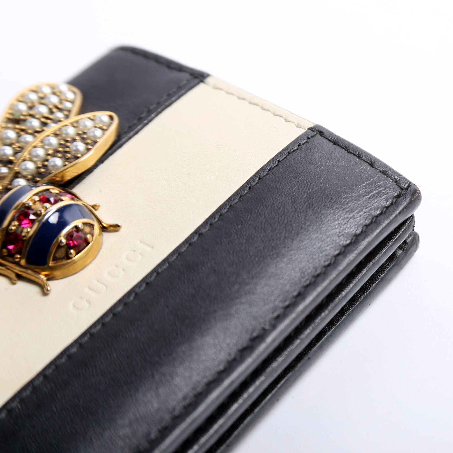 76072 Queen Margaret Card Case Black/Beige