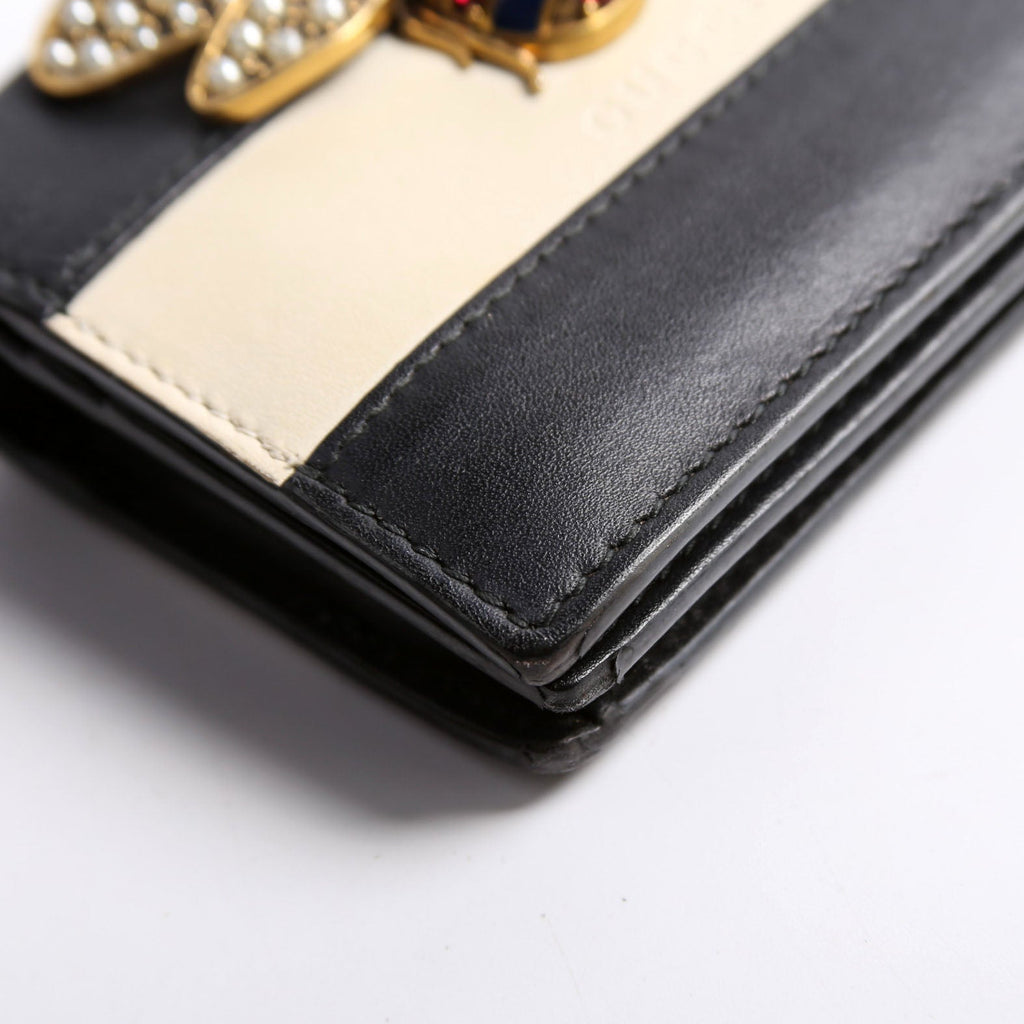 76072 Queen Margaret Card Case Black/Beige