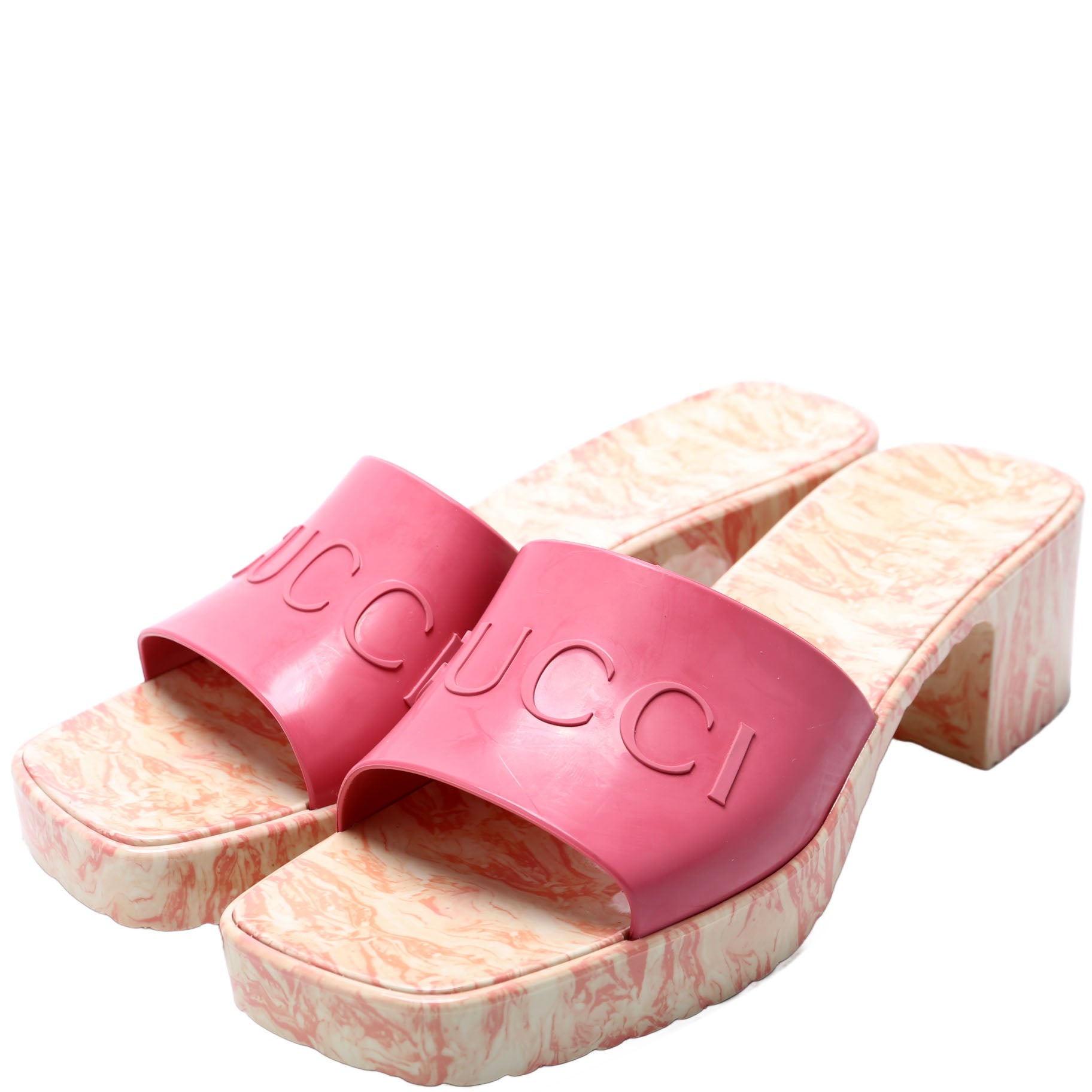 Logo Rubber Slide Sandals Size 39 Pink