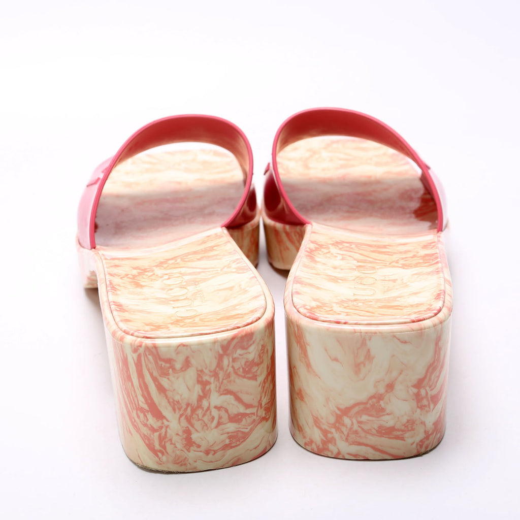 Logo Rubber Slide Sandals Size 39 Pink