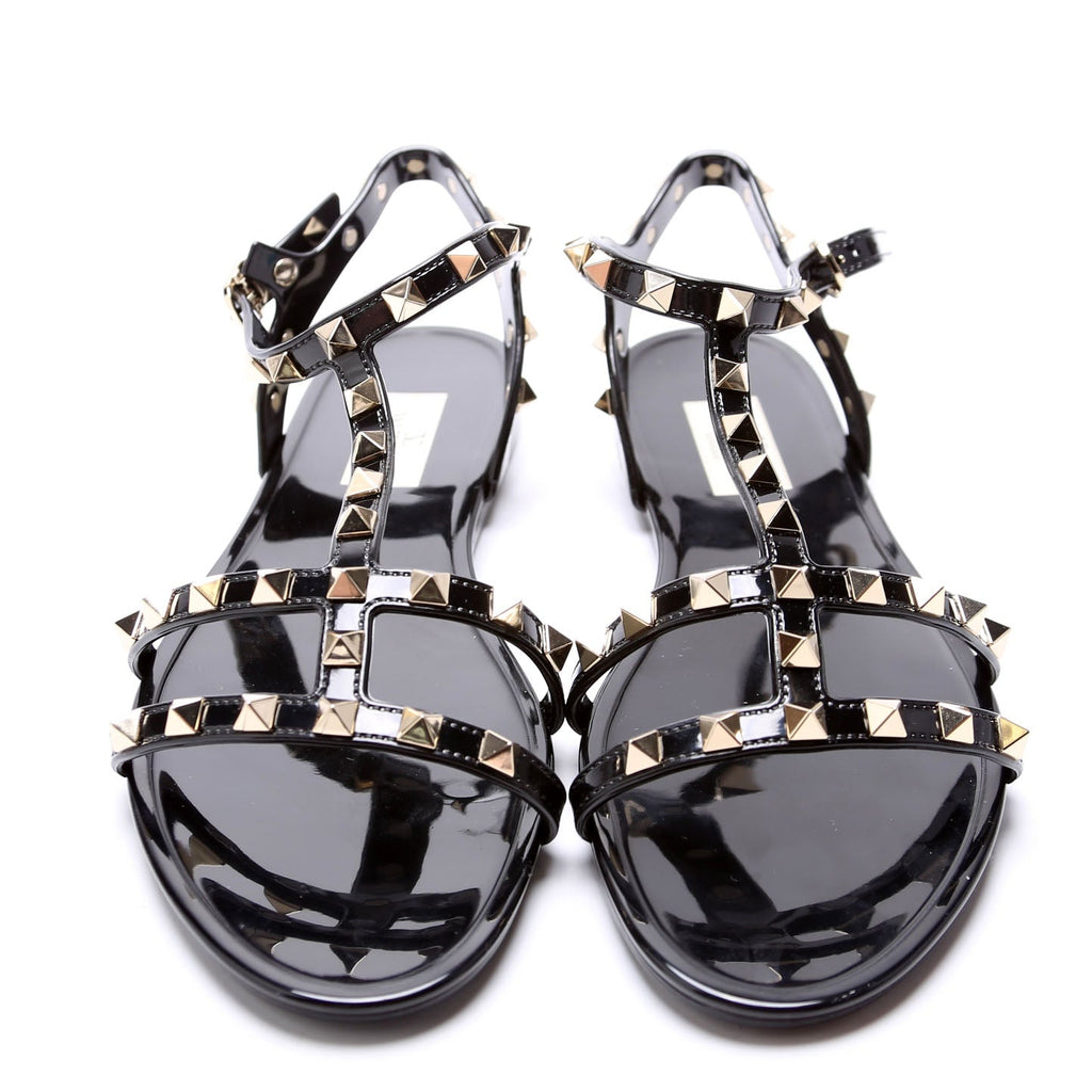 Rockstud Jelly Caged Sandals Size 40 Black