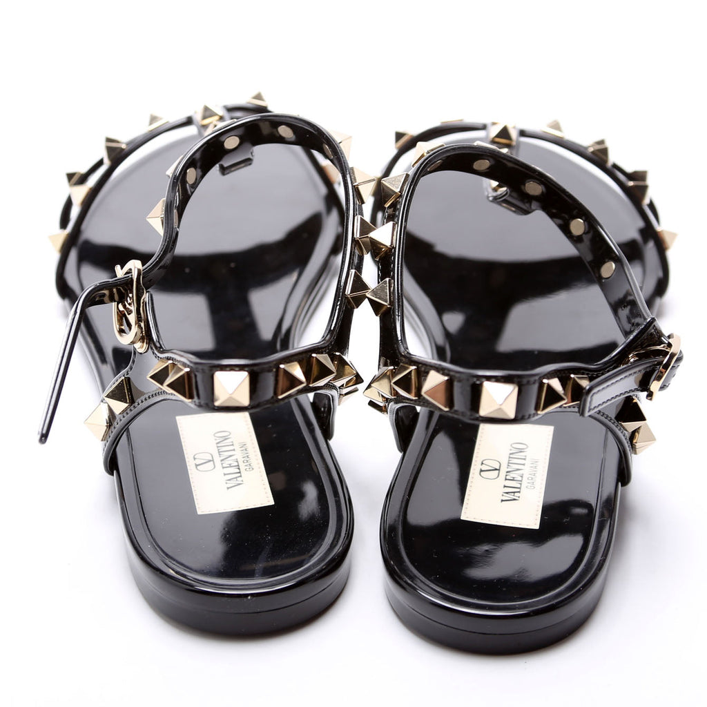 Rockstud Jelly Caged Sandals Size 40 Black