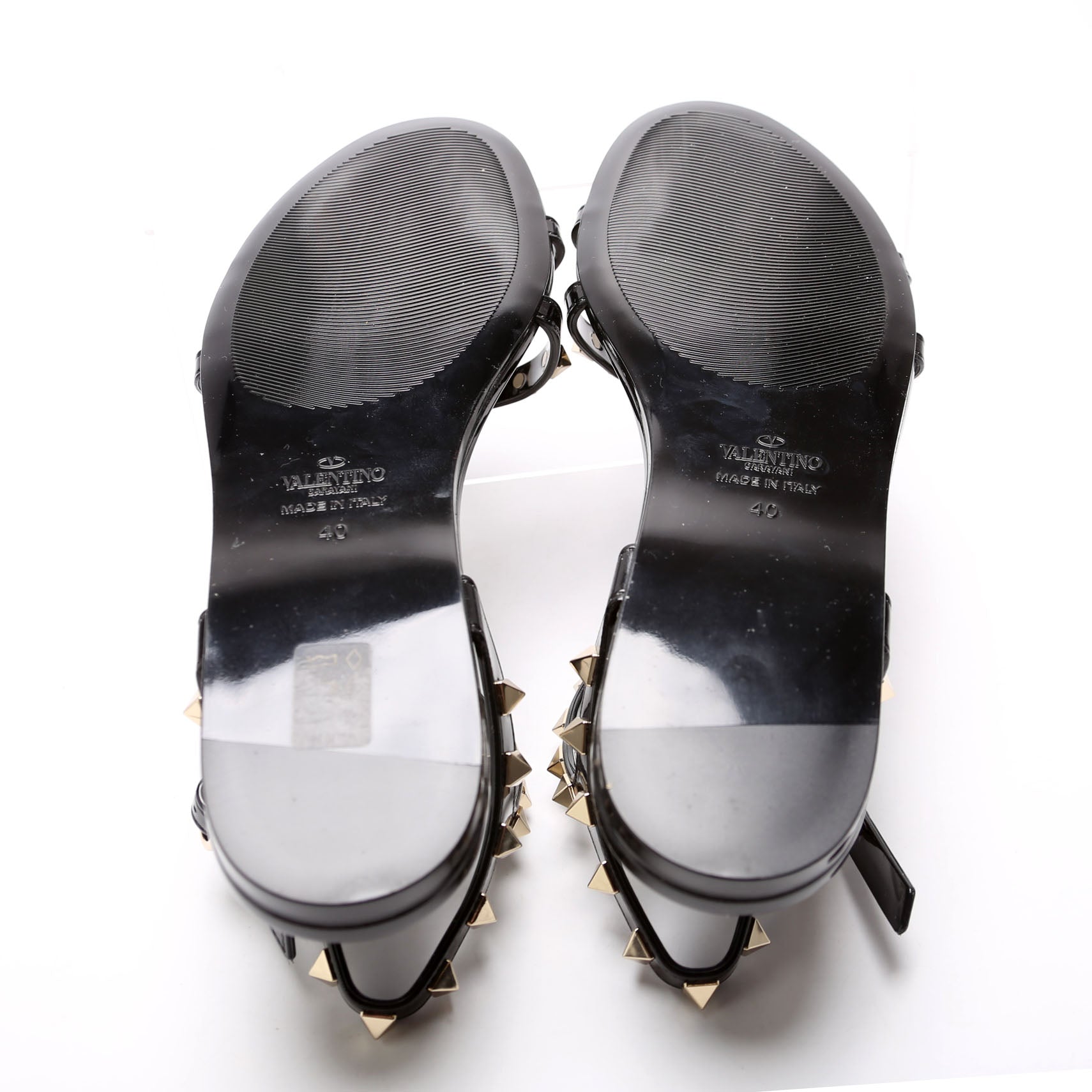 Rockstud Jelly Caged Sandals Size 40 Black