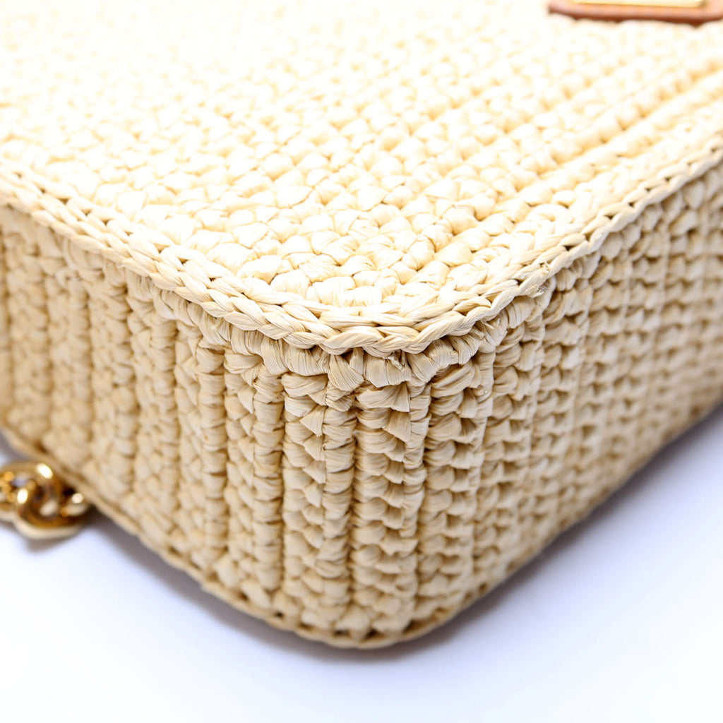 1BH204 Raffia Re-Edition 2005 Shoulder Bag Tan