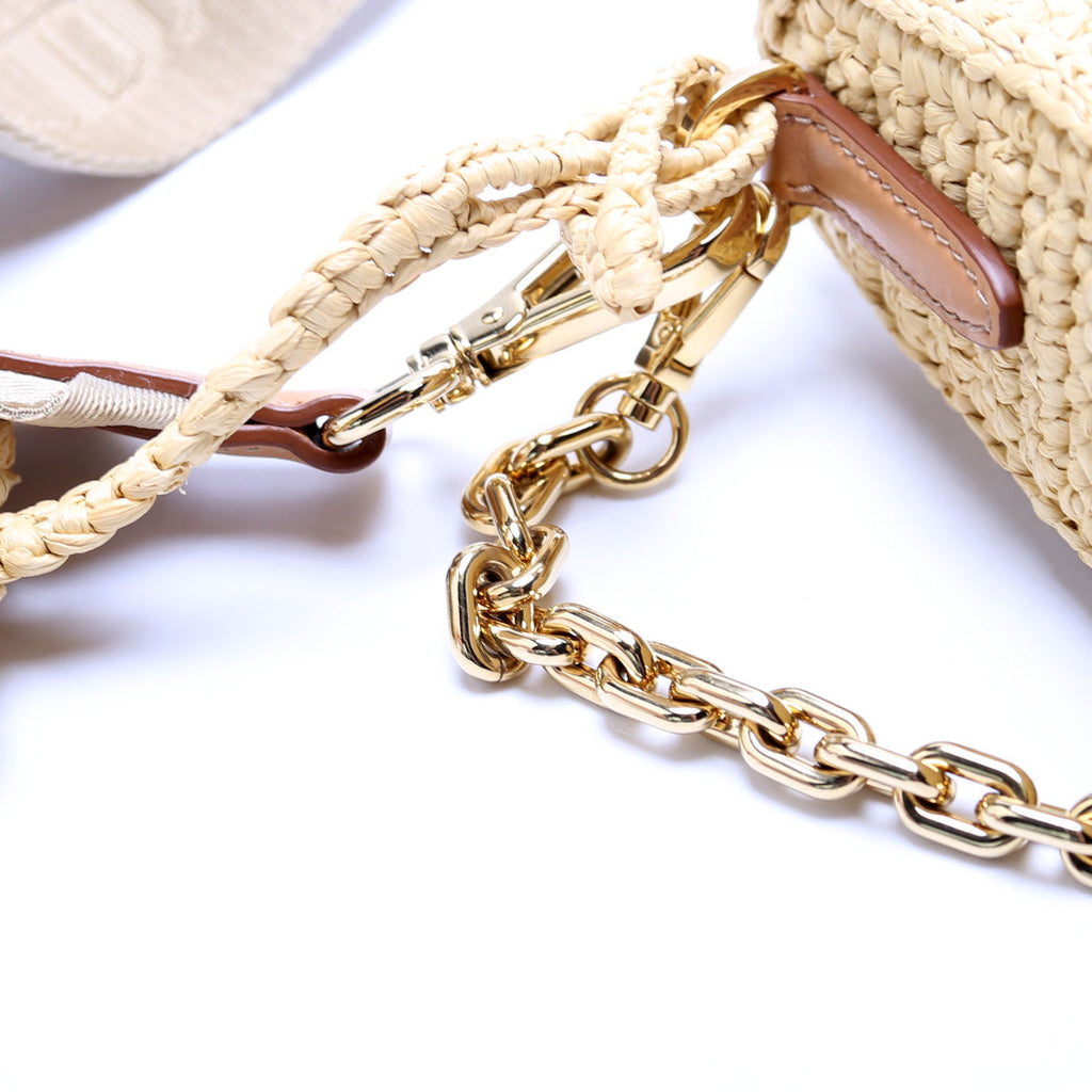 1BH204 Raffia Re-Edition 2005 Shoulder Bag Tan