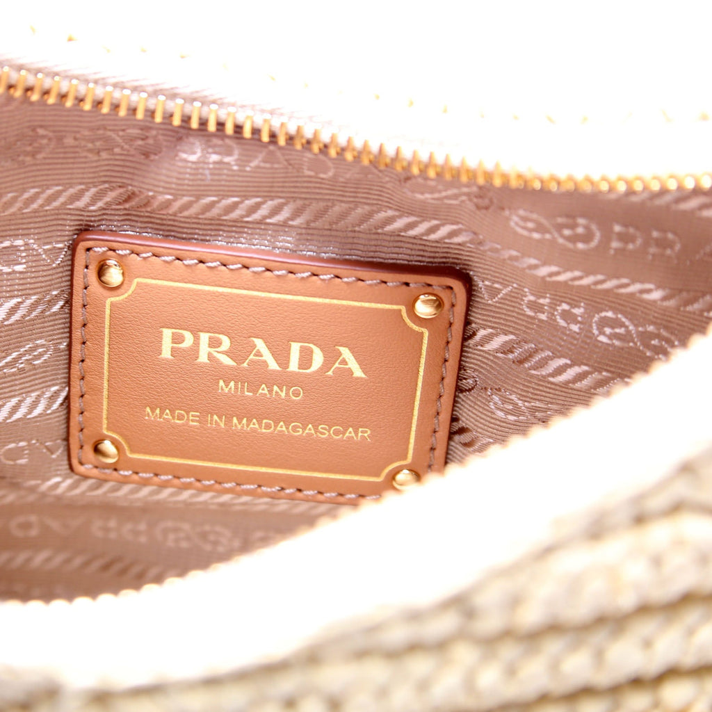 1BH204 Raffia Re-Edition 2005 Shoulder Bag Tan
