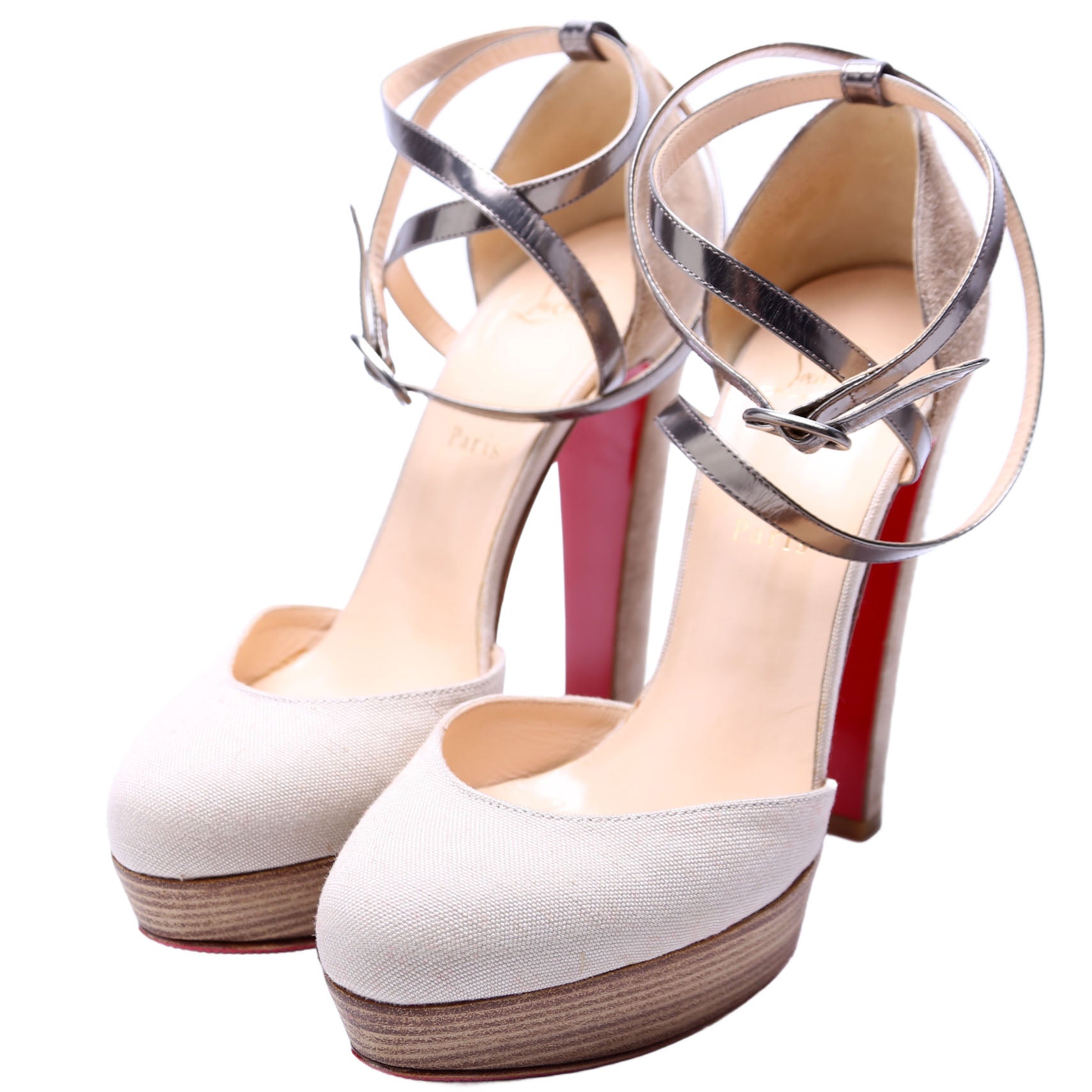 Tri Color Suede Platform Pumps Size 39.5 Tan