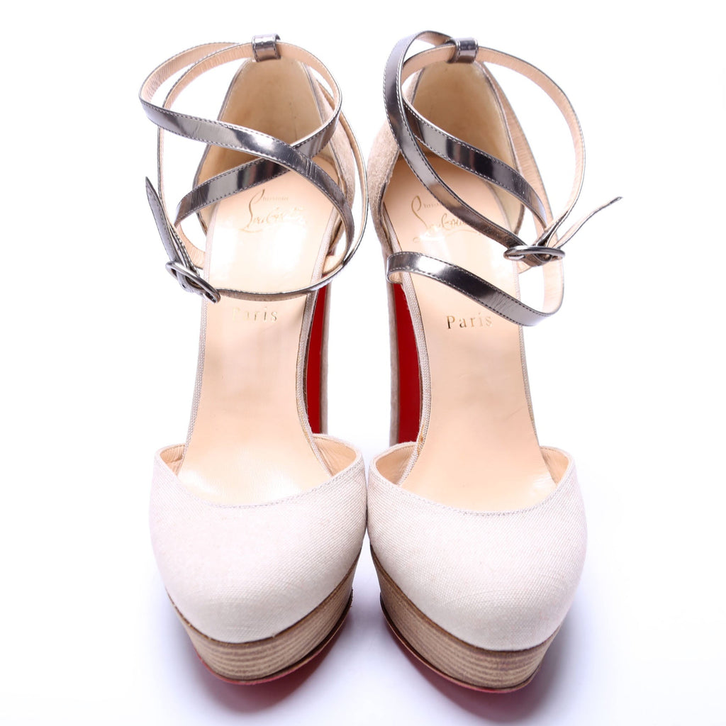 Tri Color Suede Platform Pumps Size 39.5 Tan