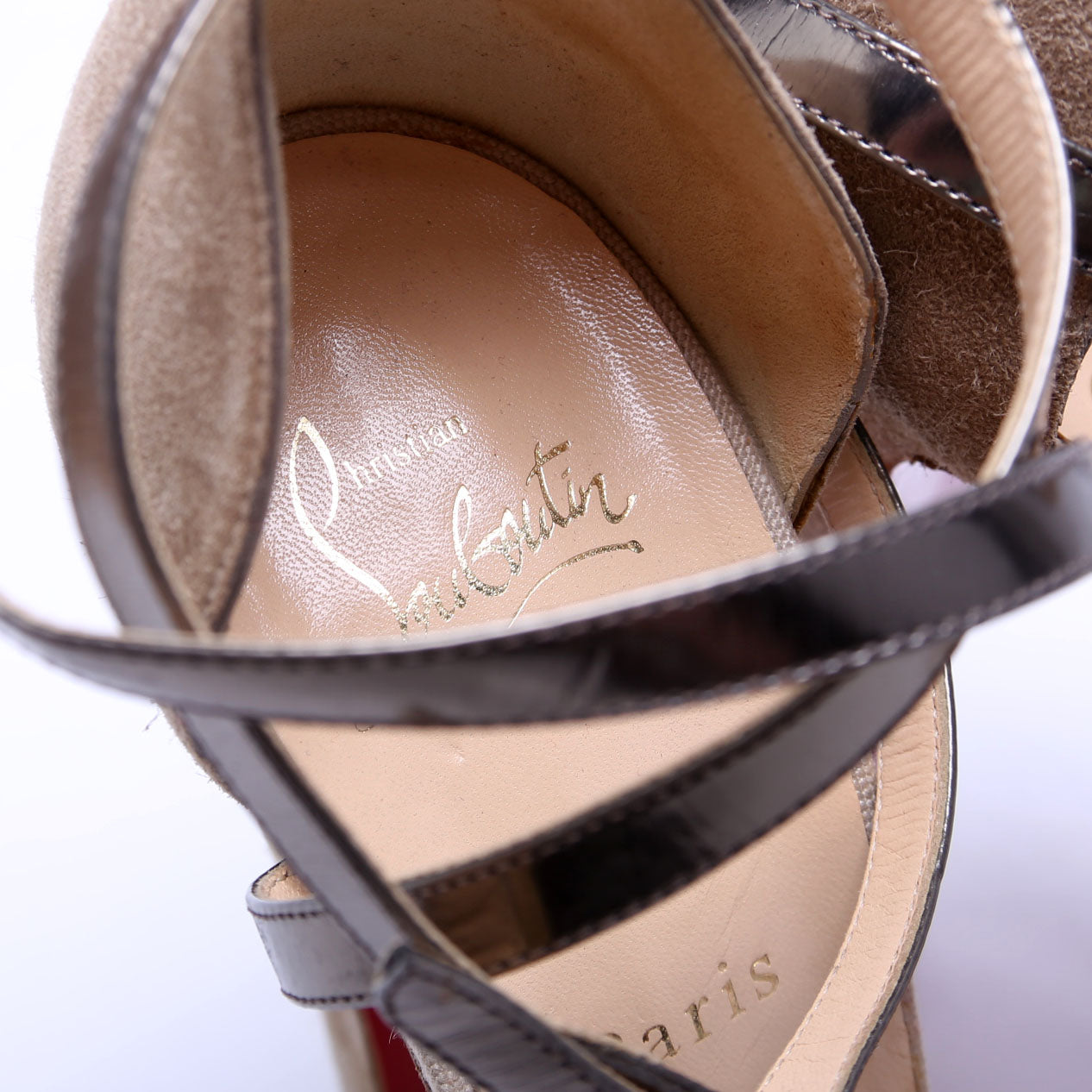 Tri Color Suede Platform Pumps Size 39.5 Tan