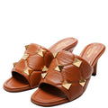 Roman Stud Heeled Sandals Size 36.5 Brown