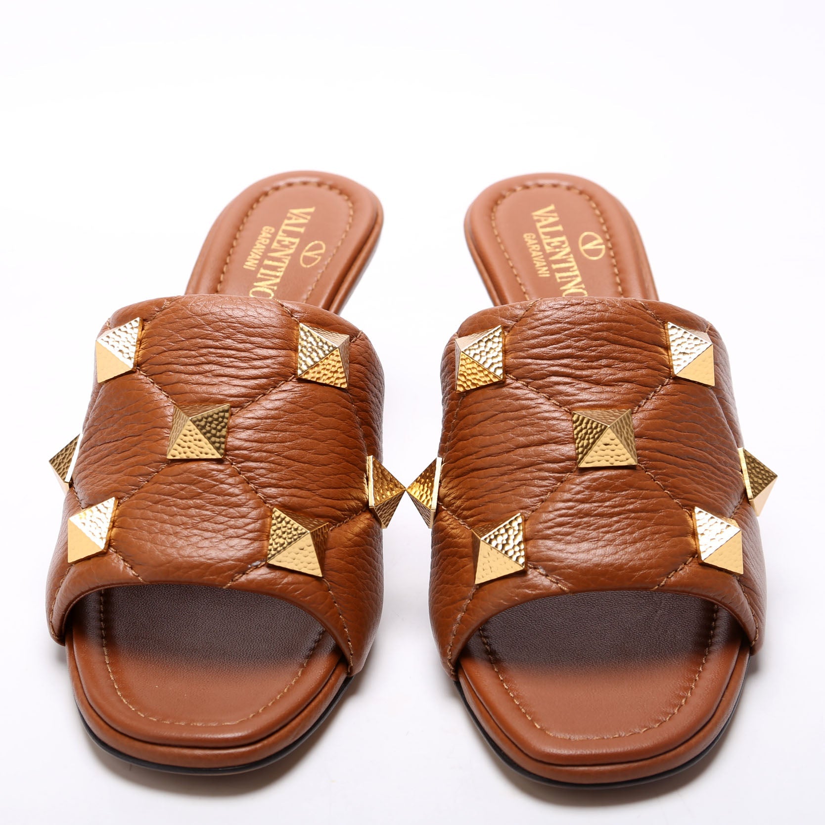 Roman Stud Heeled Sandals Size 36.5 Brown