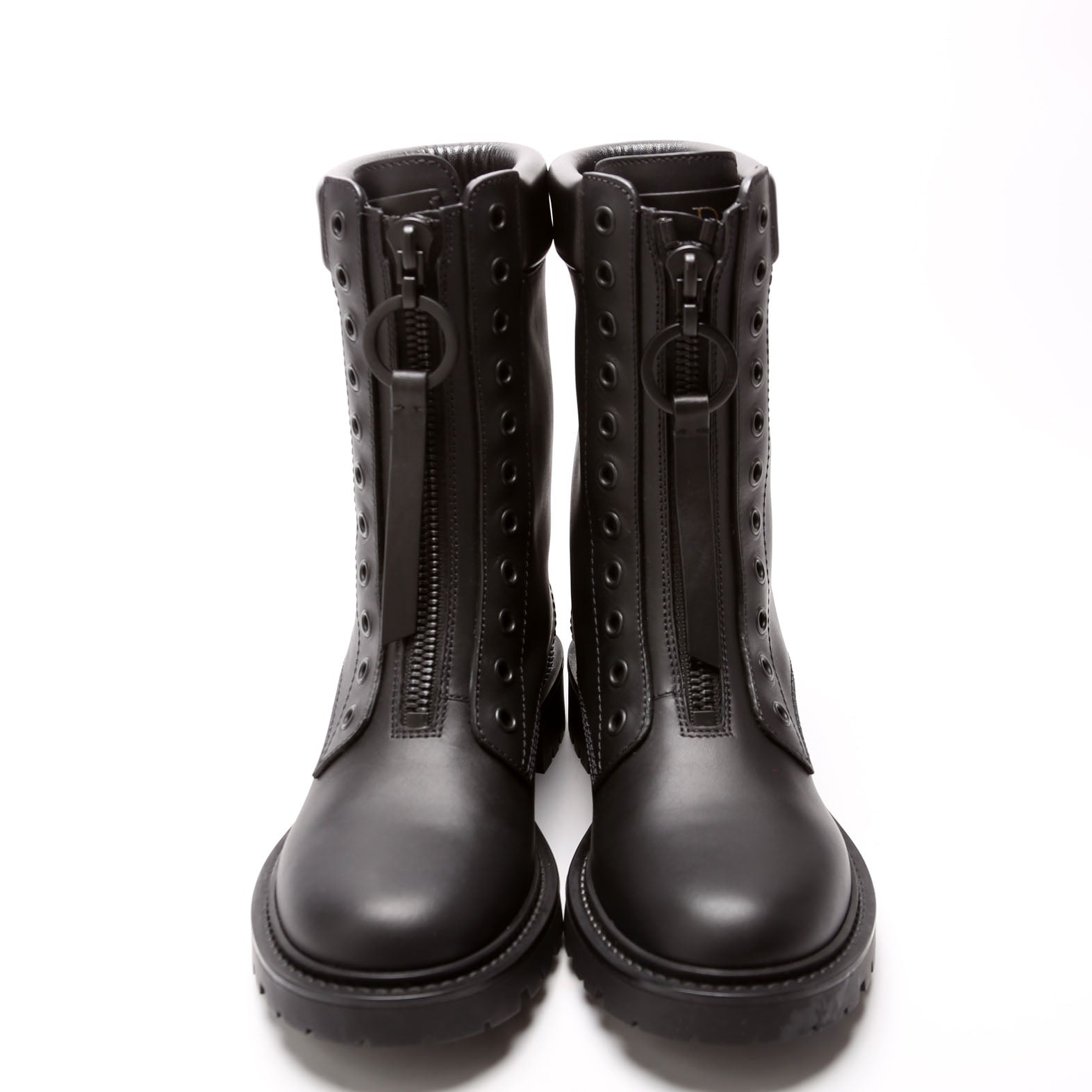 Dior Zip Up Combat Boots Leather Size 35.5