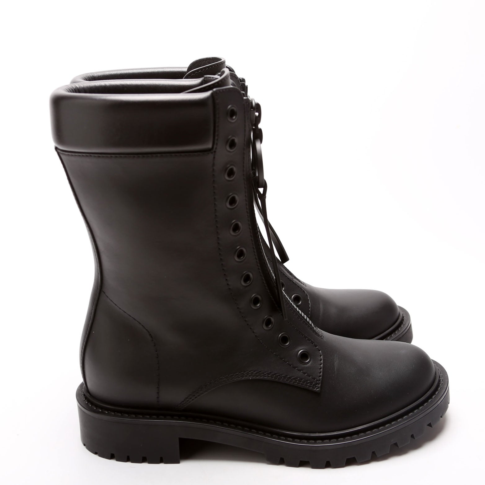 Dior Zip Up Combat Boots Leather Size 35.5