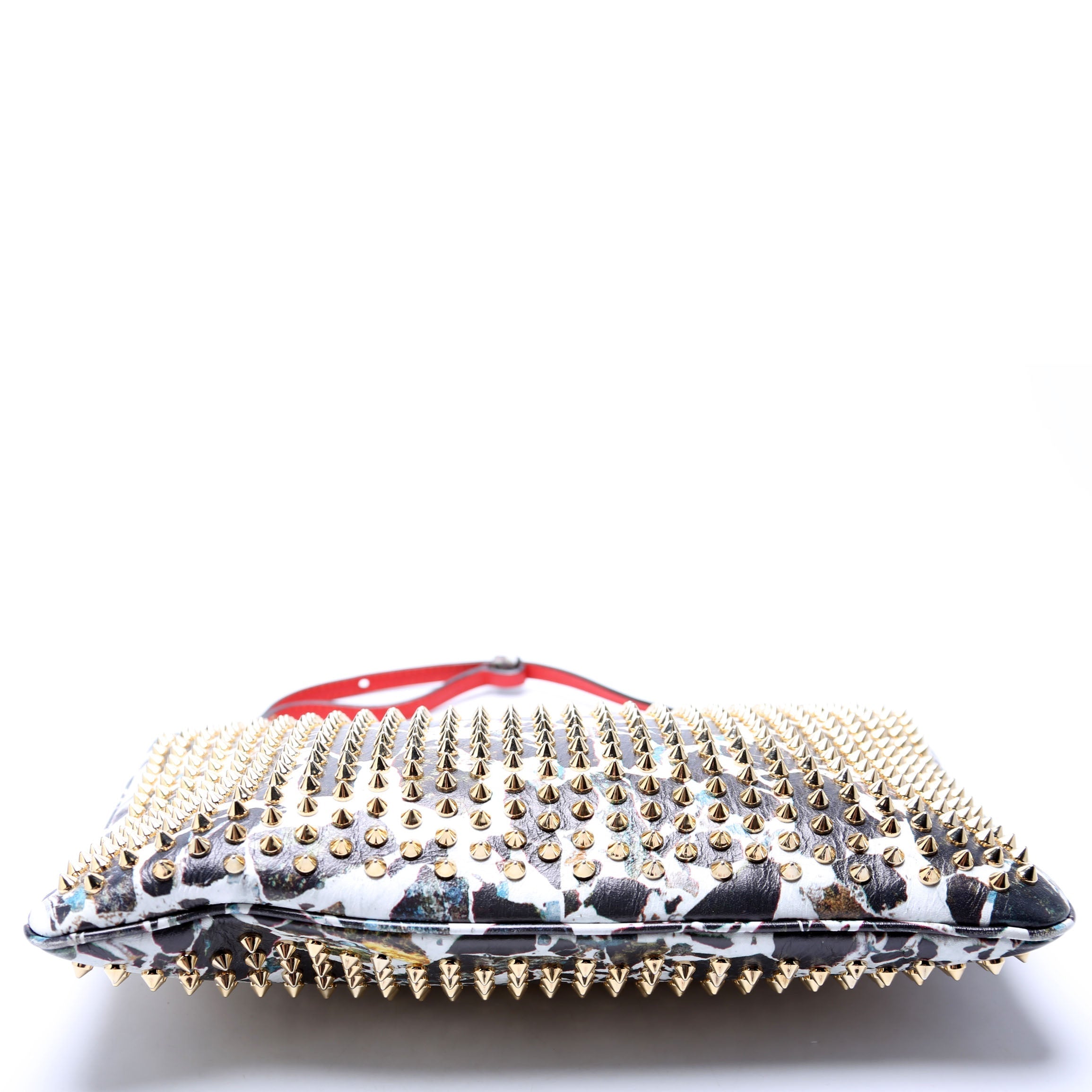 Loubiposh NV Spike Clutch Black/White/Gold