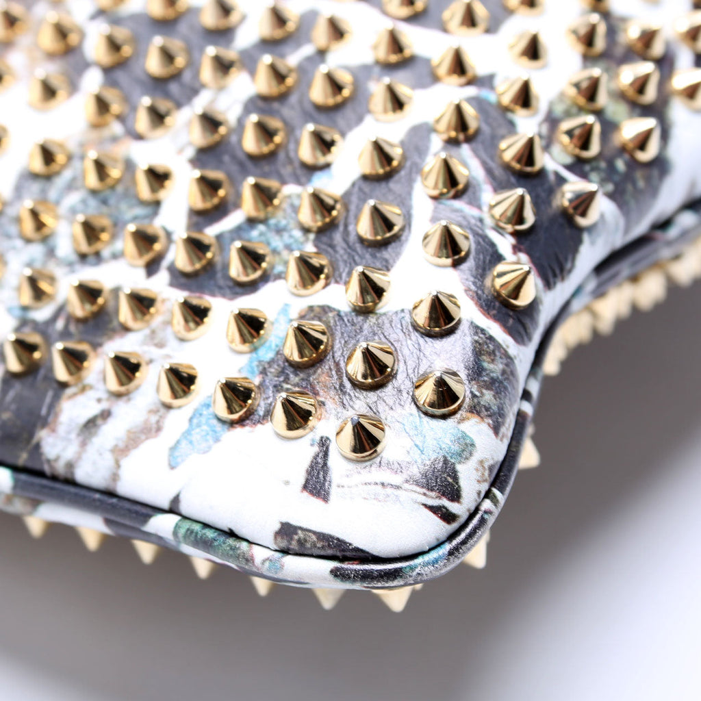 Loubiposh NV Spike Clutch Black/White/Gold