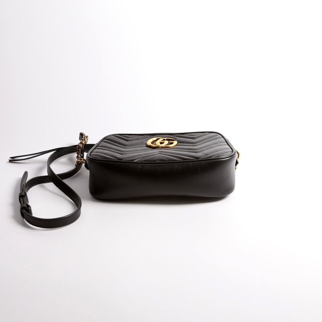 447632 Marmont Small Leather Camera Black