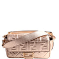 Fendi 8BR600 Baguette FF Embossed Metallic Nappa Rose Gold